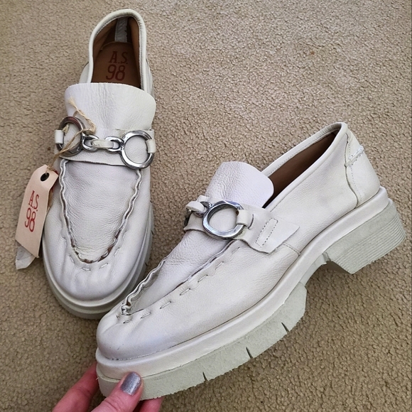 NEW A.S. 98 Leather Loafers In Cream Size 40 - Picture 5 of 14